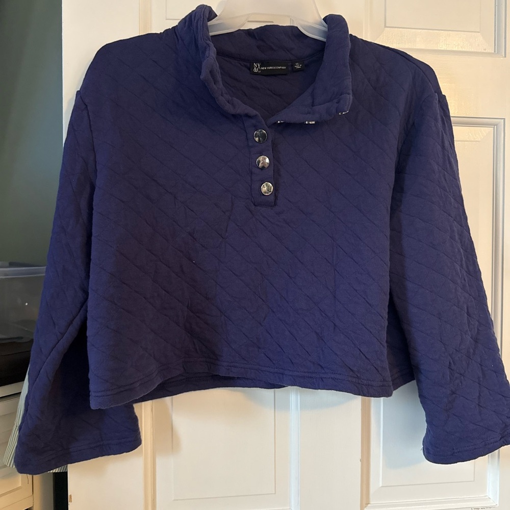New York & Company Deep Purple/blue Quilted Top
